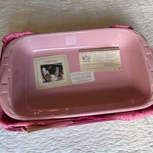 Longaberger Horizon Of Hope Pink 9x14 Casserole   pan Liner And Basket Rare Find